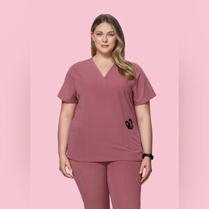 Mauve Mandala Scrubs Set Size XL High Waist Petite Joggers